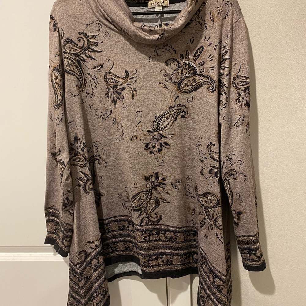 Paisley Patterned Brown Tunic